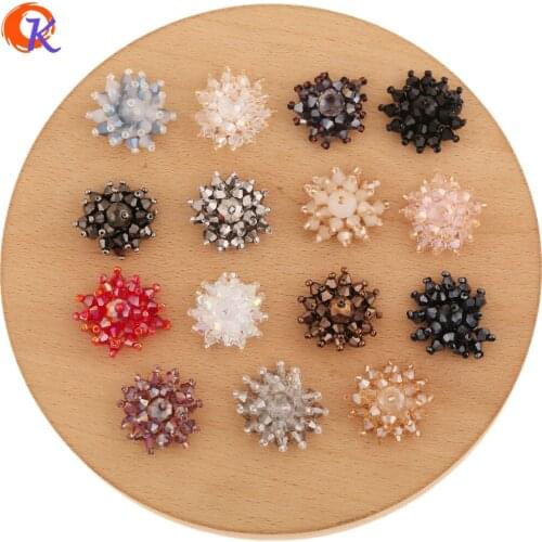 Cordial Design 20Pcs 24*24MM Jewelry Accessories/Crystal Bead Charms/Hand Made/DIY Making/Crystal Flower Shape/Earring Findings