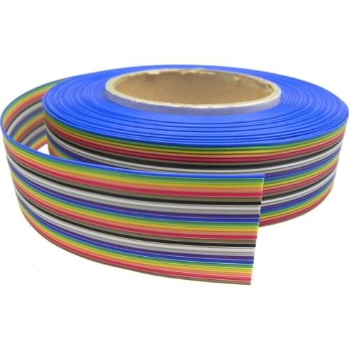 1M 5M 10M 20M 1.0MM Pitch 26P IDC Flat Ribbon Wire Rainbow IDC Cable