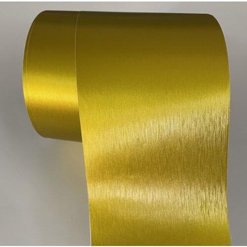 10cm Width Gold Brushed Metallic Steel Vinyl Wrap Roll with Air Release Technology Self Adhesive Sticker Decal