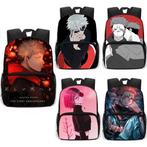 13 Inch Cartoon Japan Jujutsu Kaisen Backpack Hot Anime Harajuku Women Casual Schoolbag Teenagers Large Capability Bookbags Gift