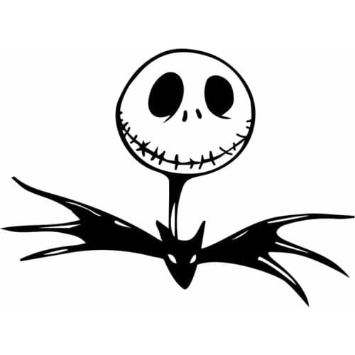 15.2*11.1CM Nightmare Before Christmas Car Sticker Bat Vinyl Car Styling Cool Car Body Decal Black/Silver C9-1377