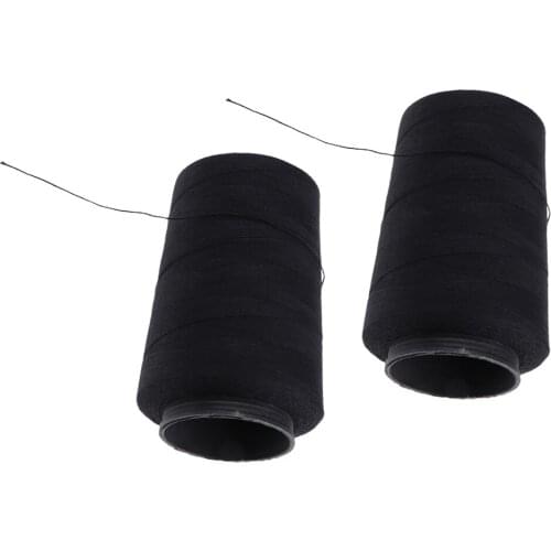 2 Count Black Cotton Hair Track Weft Weaving Sewing Braiding Decoration Thread For Hair Extensions Wigs