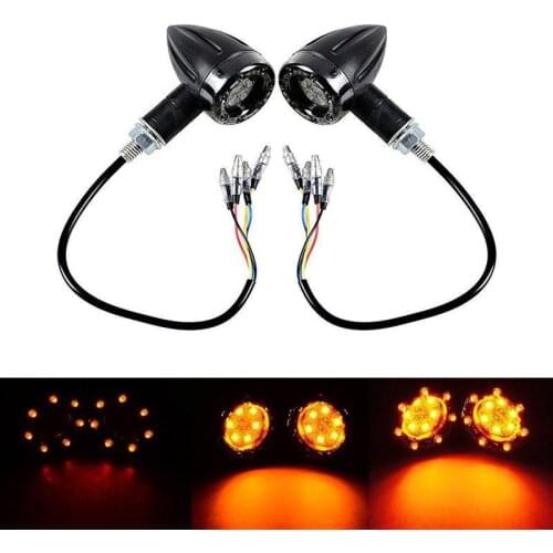 2pcs Universal Motorcycle Turn Signal Light Indicators 12V LED Super Bright Bulbs Light For Motorbike Off Road Indicator Lamp