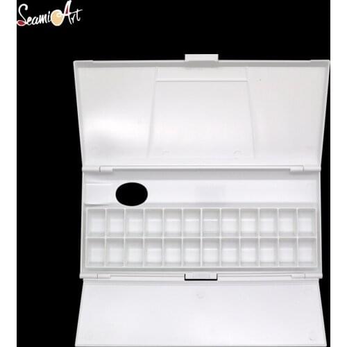 24Grid Folding Moisturizing Watercolor Palette for Artist Watercolor Oil Painting Paint Palette Tray Box Art Supplies
