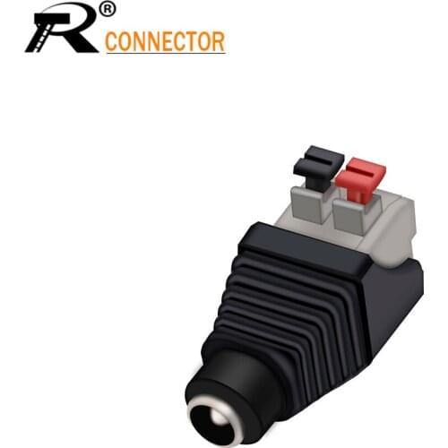 DC Power Female 5.5X 2.1mm Connector Adapter Plug Cable Pressed connected for LED Strips 12V 3pcs/lot