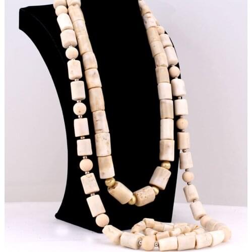 4Ujewelry African Bridal Jewelry 43 Inches 15-17MM Coral Nigerian Wedding Beads Necklace Jewelry Set
