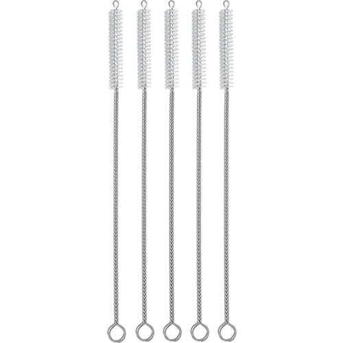 5PCS Food Grade Stainless Steel Straw Brush Drinking Straw Cleaning Brush Set for Cup brush