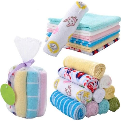 8Pcs/Set Baby Towel Newborn Colorful Towel Wash Cloth Bathing Feeding Wipe Baby Handkerchief Face Toalla Baby Soft Towels