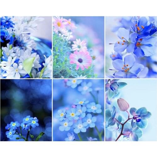 5D DIY Diamond Painting Full Square/Round Blue Flower Diamond Embroidery Handmade Home Decoration Mosaic Creative Art