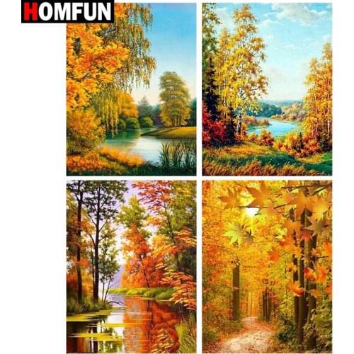 HOMFUN Full diamond Painting "Tree beautiful landscape"Resin Drill Embroidery 5D Diy Diamond Painting Handmade Cross Stitch gift
