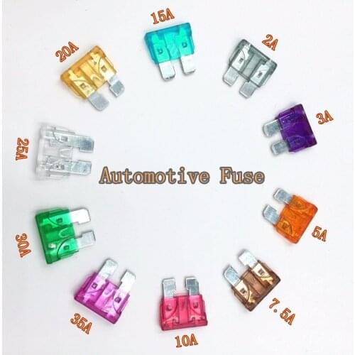 Auto Automotive Car Fuses 2A 3A 5A 7.5A 10A 15A 20A 25A 30A 35A Assortment Auto Blade Fuse