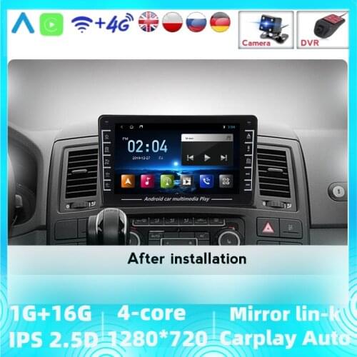 Support External USB Carplay 2 Din Android 8.1 Car DVD Player GPS For VW T5 Multivan 2005-2015 Car Multimedia Radio 4 Core Russi