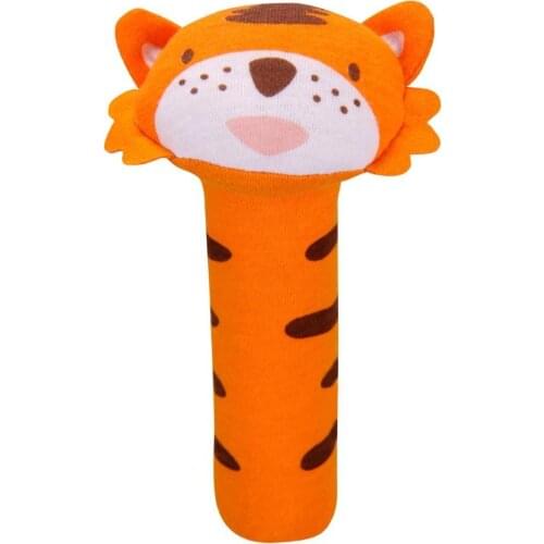Baby Cute Cartoon Shape Soft Hand Rattle with Sound Gripping Toy Cradle Ornament