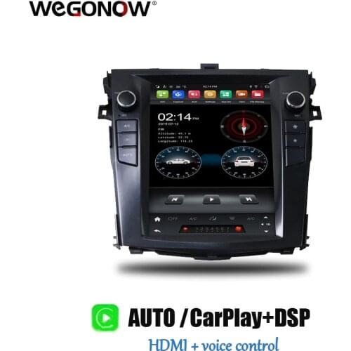 DSP PX6 Carplay voice control Tesla 9.7"Android 9.0 4G RAM 64GB ROM auto radio navi GPS BT5.0 for Corolla 2008-2013