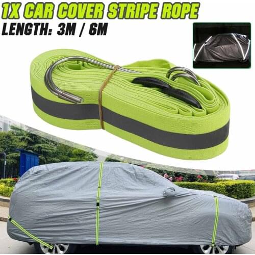 1/2/3Pcs Boat Car Covers Elastic Straps Adjustable Reflective Stripe Rope Outdoor Protect Cover From High Wind Multiple Use 3/6M
