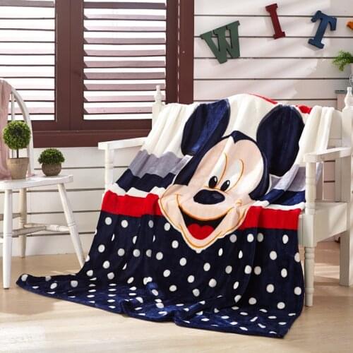 Disney Mickey Minnie Mouse Flannel Blanket Cartoon Winnie the Pooh Single Soft Student Air conditioning Throw Quilt 150*200cm