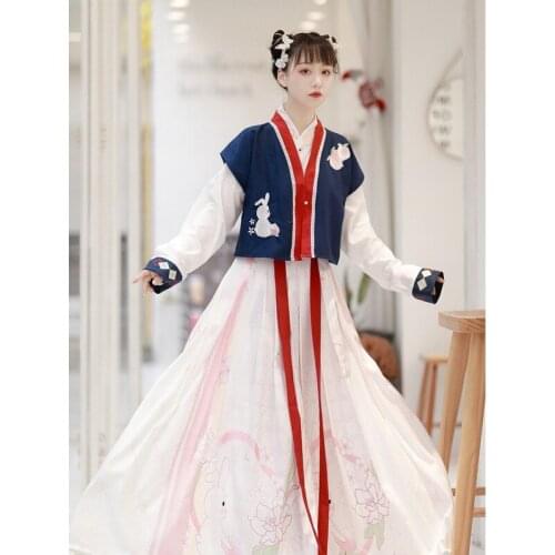 Hanfu Women Chinese Traditional Dress Modern Hanfu Femme Ancient Ming Dynasty Princess Costume Embroidery Plus Size Hanfu Dress