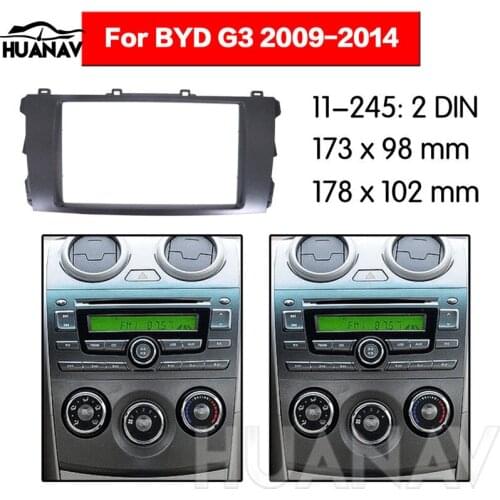 HUANAV Car Radio stereo Fitting installation adapter fascia For 2009-2014 BYD G3 2 DIN radio frame Audio Fascias