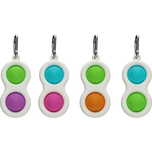 Simple Dimple Fidget Toy Popper Handheld Mini Soft Silicone Stress Relief Hand Sensory Fidget Toys with Key Chain for Kids Adult