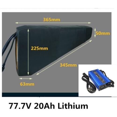 75V 72V 21S 77.7V 20Ah Lithium li ion battery pack with BMS for EV scooter electric motorcycle+88.2V 3A charger +bag