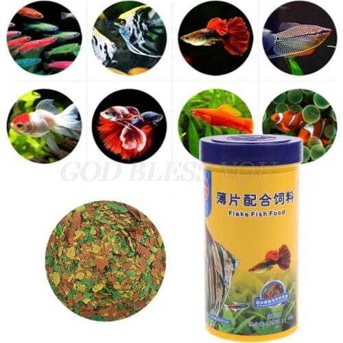 250ml Ornamental Fish Food Goldfish Carp Guppies Small Medium Tropical Fishes Flakes Feed Aquarium Accessories Drop Shipping