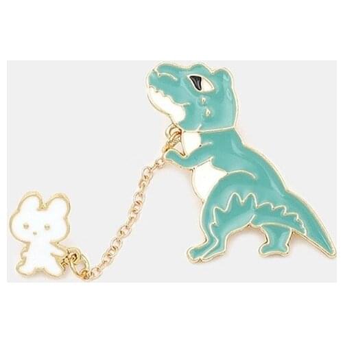 Rabbit and dinosaur Metal Enamel Pins and Brooches for Women Men Lapel Pin Backpack Bags Hat Badge