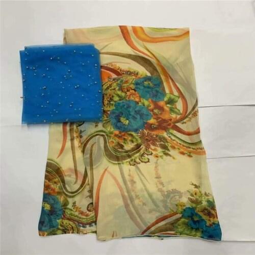 Fashion High Quality African Silk Chiffon Printed Fabric For Ladies To Wear Soft And Comfortable Printed Silk Fabric! LXF41906