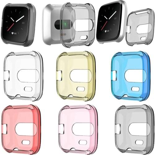 Silicone material soft TPU full case for fitbit versa lite smart watch accessories watch screen protector cover
