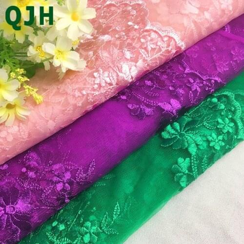 Newest brightly coloured Summer African lace fabric 2018 high quality lace trim embroidery guipure for wedding dresses 5 yards