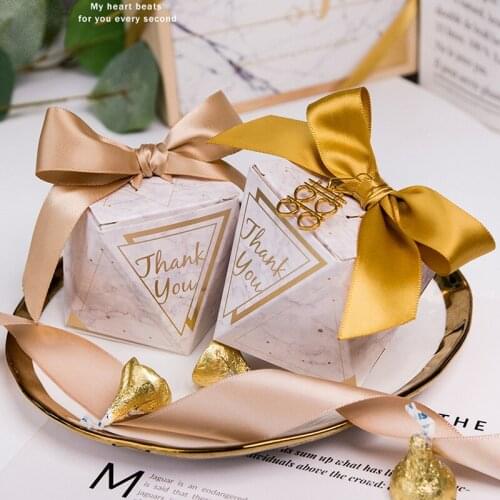 New Marble Diamond Wedding Favor and Sweet Gift Bags Candy Box for Wedding Baby Shower Birthday Guests Event Elmo Party Supplies