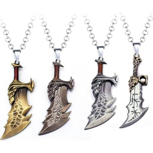 Game God Of War Necklace Sword Blades of Chaos OLYMPUS KRATOS Necklaces Jewelry Classic Weapons Pendant for Men