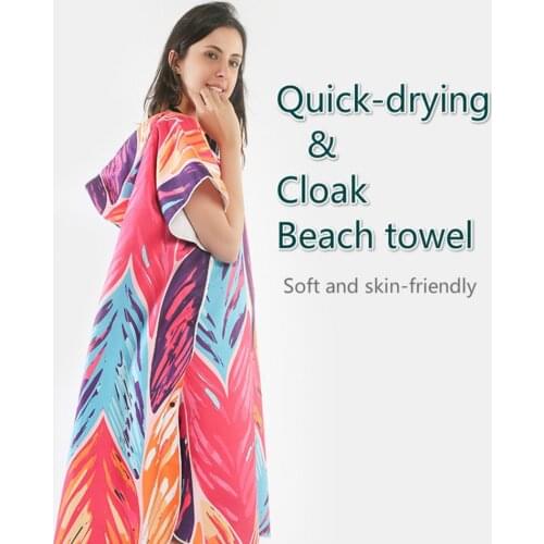 Microfiber Poncho Surf Beach Towels Changing Robe Bathrobe Cloaks With Hooded Watersport Activities Adult Woman Men Bath Wetsuit