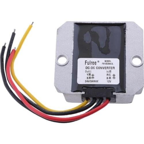 Waterproof DC/DC 24V Step Down to 12V 3A Voltage Buck Converter Regulator Transformer Power Supply for Car Truck Vehicle