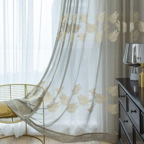 Leaf Simple Fashion Semi-blackout Curtain Screen for Living Room Bedroom