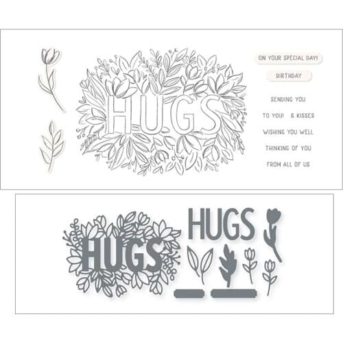 HUG Flower Cutting Dies Silicone Stamps Scrapbooking New Make Photo Album Card DIY Paper Embossing Craft Supplies 2021