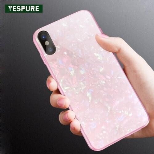 YESPURE Glass Phone Case for Iphone XR X XS MAX 6 6s 7 8 Plus Case Mobile Phone Accessory Girls Fitted Case Drop Shipping