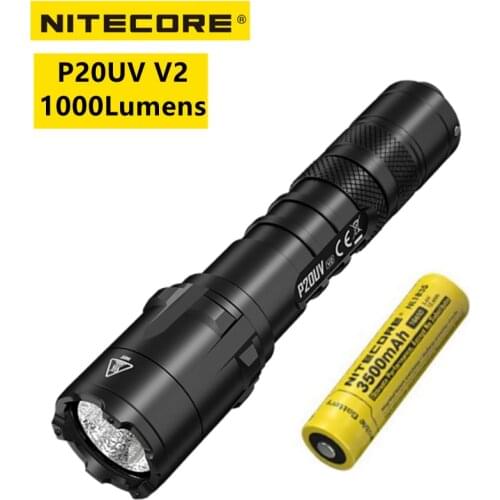 NITECORE Tactical Flashlight P20UV V2 1000 Lumens UV light 320mW CREE XP-L2 V6 LED High-Powerful Led Flashlight