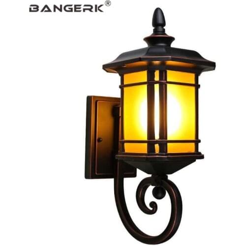 Vintage Outdoor Courtyard Wall Lamp Waterproof Antirust LED Porch Lights Wall Sconce Garden Balcony Aisle Light Decor Lighting