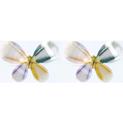 Fashion Personality Lovely Colorful Butterfly Stud Earrings Cute Enamel Beautiful Earrings For Women Trendy Alloy Jewelry Gift