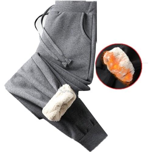 2020 Winter Men Fleece Sweatpants Mens Streetwear Pants Casual Fashion Jogger Man Fitness Drawstring Hip Hop Warm Trousers M-5XL