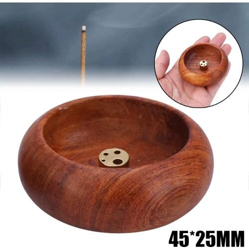 1pc New Rosewood Incense Burner Stick Holder Bowl Shape Censer Home Decoration Study Livingroom Ornaments