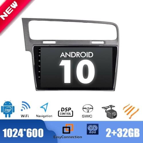 10.1" Android 10.0 Radio for VW Golf7 2014-2016 Black UV Car Multimedia Player GPS Stereo DSP 2.5D IPS WIFI Bluetooth TPMS