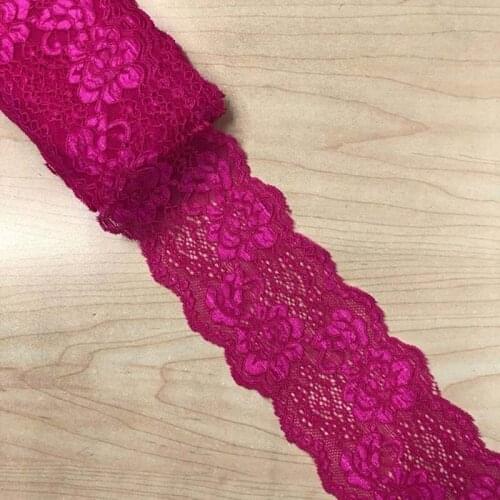 10Yds 8cm Wide Elastic Stretchy Lace Trim Pink Red Green Blue DIY Apparel Sewing Fabric Dress Underwear Shorts Decoration New