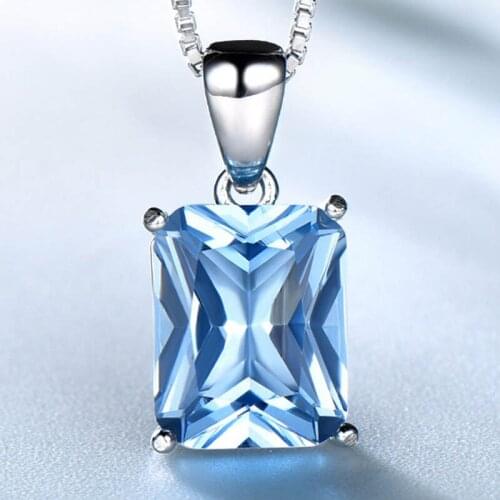 14K pure gold emerald Topaz womens Pendant Necklace custom jewelry Christmas birthday party anniversary noble gift