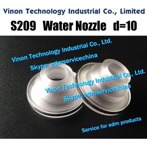 2pcs/set) S209 ID=10mm Water Nozzle Upper 3081675, 3081097 for AQ.A.AP,AG,AD type 87-3,97-3 WEDM machines Nozzle H1 0200756