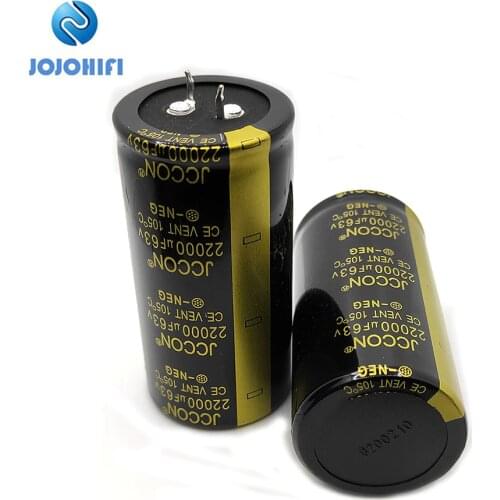 2pcs One Pair 22000uF 63V 35x70mm JCCON 105 ℃ 63V 22000uF Horn Aluminum Audio Amplifier Wire Cutting Power Filter Capacitors
