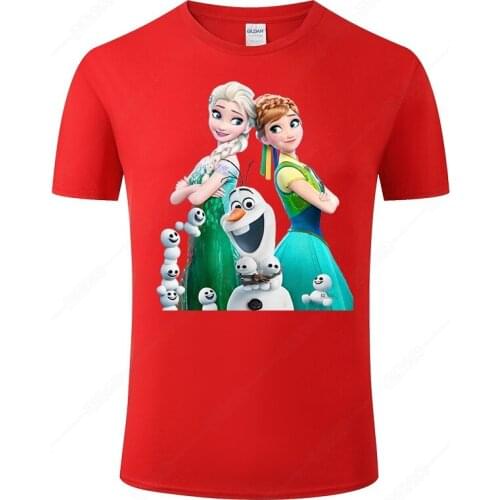 2021 Summer Fashion Frozen T-shirt Printed T Shirt Men Women 100% Cotton Short Sleeve Casual Streetwear Homme Tops Tee J21