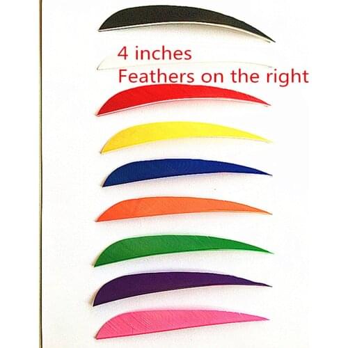 9 color true feather Right drop type 50PCS 4 inch. Homemade wood. Bamboo. Carbon. Glass fiber. Rod with traditional Bow