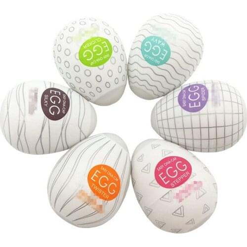 6 Pcs Masturbator Egg Sex Toys for 18+ Men Penis Masturbator Vagina Realistic Pussy Adult Sex Eggs Pocket Pussy Silicone