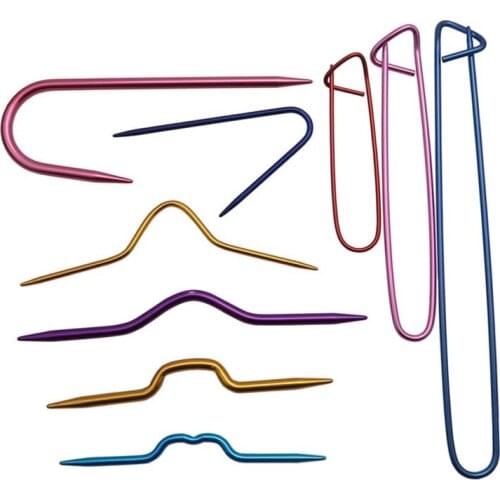 9Pcs Crochet Hooks DIY Crafts Sweater Weaving Kit Sewing Stitch Knit Tools Curved Aluminum Knitting Needles Sewing Accessories